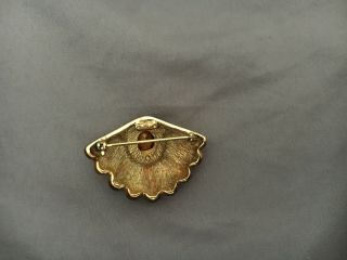 vtg signed Christian Dior brooch with pretty purple stone COUTURE ART DECO PIN 2