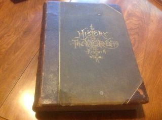 Antique 1890 Gilt Brown Leather Hardcover Ridpath 