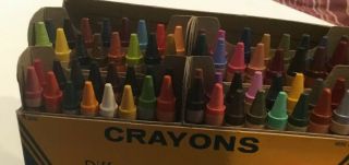 Vintage Box Of Crayola 64 Crayons with Built - in Sharpener 2