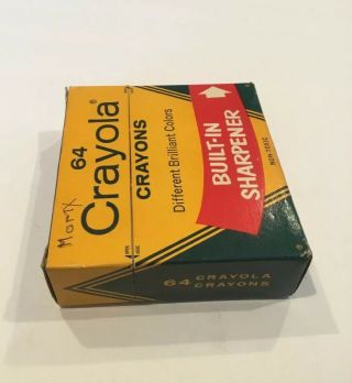 Vintage Box Of Crayola 64 Crayons with Built - in Sharpener 5
