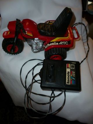 Vintage Wheelie Atc 3 Wheeler Rc Red Toy Remote Control Parts