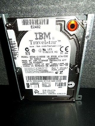 IBM Laptop Travelstar Hard Drive Vintage 10GB DCXA - 210000 IDE 25L2735,  Ribbon 5