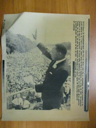 Vintage Wire Press Photo - Mlk Jr.  Lincoln Memorial I Have A Dream Speech 1963