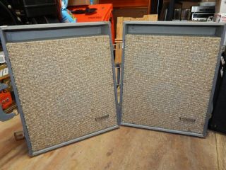 Vintage Webcor Speakers With Built In Tube Amp Or To Restore Bp - 4827 -