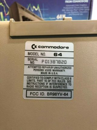 Commodore 64 - Power Supply,  Manuals,  Cables 8 - 9/10 - SERIAL: P01387820 3