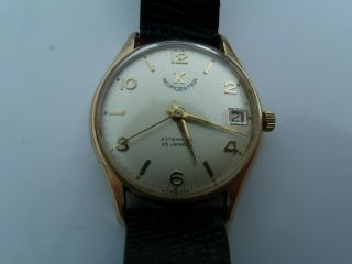 A Vintage Gold Plated Automatic " K Worcester " Wristwatch 25 Jewels