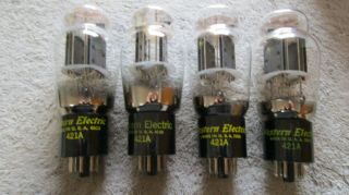 (4) Nos Testing Western Electric 421a  Audio Tubes