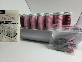 Vintage Clairol R - 20 - 1 Pink Purple Hot Hair Rollers Curlers W/ Clips Pageant