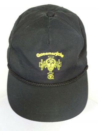 Vintage Queensryche Operation: Mindcrime Yellow Logo Baseball Hat - Black
