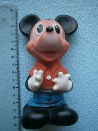 Mickey Mouse Vintage Rubber Toy Doll Yugoslavia Biserka Art Puppet Walt Disney