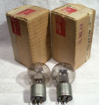 Matched Western Electric Vt - 2 / 205b Triodes In Boxes Strong Emission