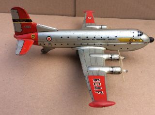Vtg Tin Friction Toy Airplane Military Air Transport Service Mats Japan Tin Toy