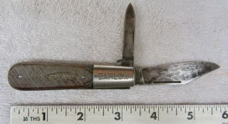 Vintage Barlow Imperial Pocket Knife Folding 2 Blades Holland Tractor Usa