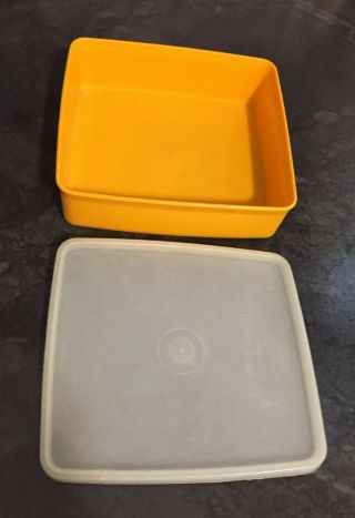 Tupperware Vintage Yellow Sandwich Container With Lid