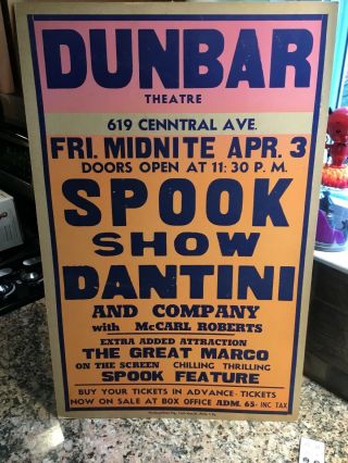 Spook Show Dantini Window Card Serious Vintage And