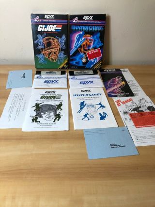 2 Vintage Epyx Software G.  I.  Joe Winter Games Commodore 64 Computer Booklet Disk