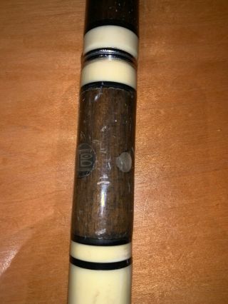 Brunswick Cue Mother Of Pearl Inlay Carved 4pc Vintage Billiard Pool 3