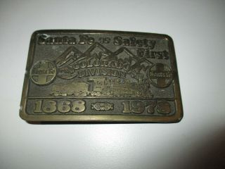 Vintage Adezy Denver Santa Fe Railroad Brass Belt Buckle 1977