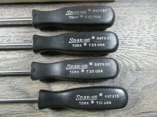 Vintage Snap On Tools 4pc Mini Torx Hard Handle Screwdriver Set 3