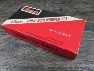 Vintage Snap On Tools 4pc Mini Torx Hard Handle Screwdriver Set 7