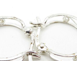 925 Sterling Silver - Vintage Petite Floral Lace Detail Hoop Earrings - E3092 3