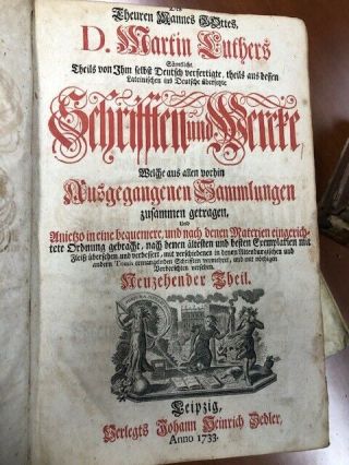 Martin Luther 15 large folio volumes of the Leipzig Edition ca 1730 4