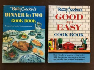 Vintage Betty Crocker Good And Easy & Dinner For Two Cookbooks,  First Edition
