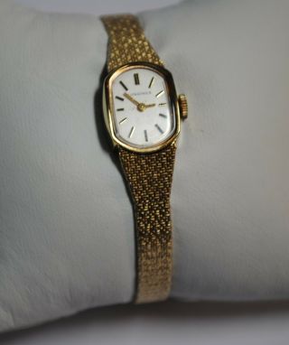 Vintage Longines Ladies Gold Tone Mesh 17 Jewel Swiss Watch w 5602 Movement 2