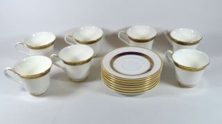 7 Vintage 1973 Royal Doulton Harlow Fine China Tea Cups & Saucers H5034 England