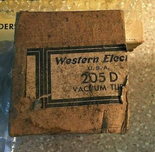 Western Electric 205D Vacuum Tube Good Getter / Dark Shiny Good Continuity 3