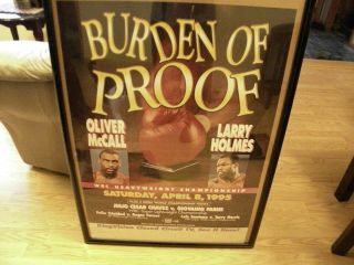 Vintage Boxing/fight Poster Larry Holmes Vs Oliver Mccall 33x22