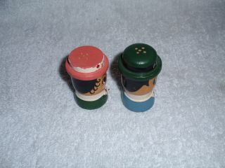 Vintage Wooden Man and Woman Salt & Pepper Shakers Japan 4
