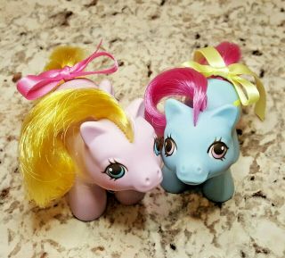 ⭐️ My Little Pony ⭐️ Vintage G1 Mlp Ponies Newborn Twin Speckles And Baby Shaggy