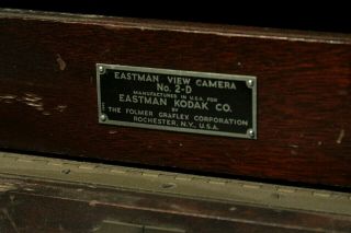 8x10 Eastman View Camera No.  2 - D with two backs and two film holders and lens 3