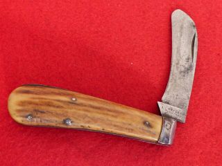 Vintage 1850 - 58 Era Moulson Bros Sheffield England Stag Swayback Hawkbill Knife
