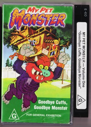My Pet Monster - Goodbye Cuffs Goodbye Monster - Vol 1 Vintage Vhs Tape 1987
