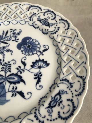 PV03679 Vintage BLUE DANUBE Japan Pierced Cake / Cookie Pedestal Plate 4