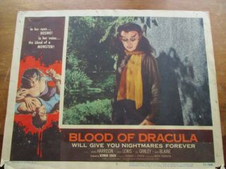 Vintage 1957 Blood Of Dracula 11x14 Lobby Card G Universal Monsters S Harrison