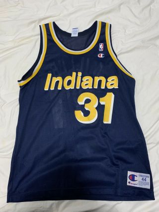 Vintage 90s Champion Indiana Pacers Reggie Miller Jersey Mesh Basketball Sz 44