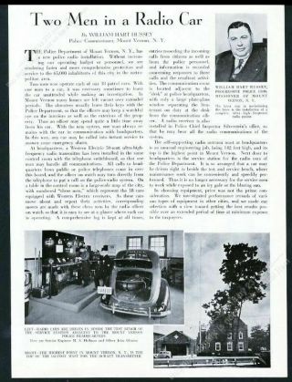 1937 Mount Vernon York Police Car Commissioner Photo Vintage Print Article