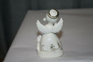 Vintage April Angel of the Month Figurine Holding Eggs Gold Accent Easter Bunny 2