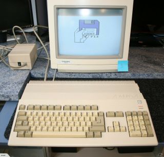 Two Commodore Amiga 500 Computers