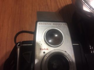 Vintage Eastman Kodak Brownie Reflex 20 Camera Made in USA W/ flash attachment 2