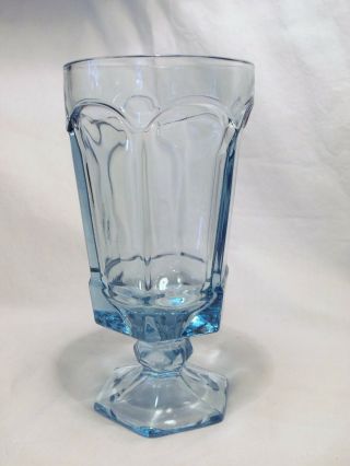 Set Of 8 Vintage Fostoria Light Blue Crystal Glass Virginia Tea Glasses