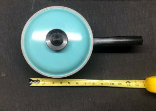 Club Retro Turquoise Teal Vintage Covered Aluminum Medium Kettle Pan Pot W/ Lid