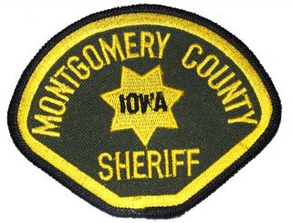 Montgomery County Iowa Ia Sheriff Police Patch Gold Star Vintage Old 3” 3”