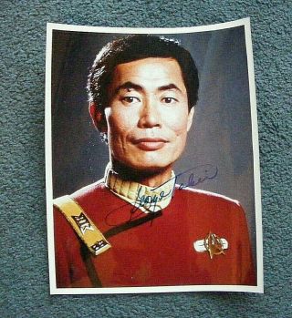 Real Vintage 1990s Star Trek Convention George Takei As Sulu Signed 8x10 Photo