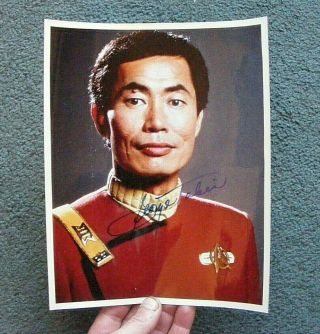 REAL Vintage 1990s Star Trek Convention George Takei As SULU Signed 8x10 Photo 3