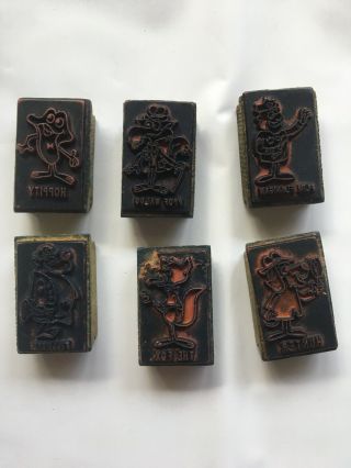 Vintage Cartoon Characters Rubber Stamps From 60 