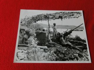 Vintage WW2 War Press Photo Pacific Anti - Aircraft Guinea 7